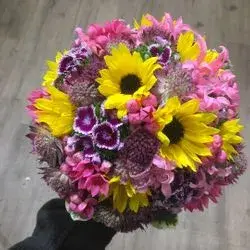 Bunter Blumenstrauß bunt, warme Farben